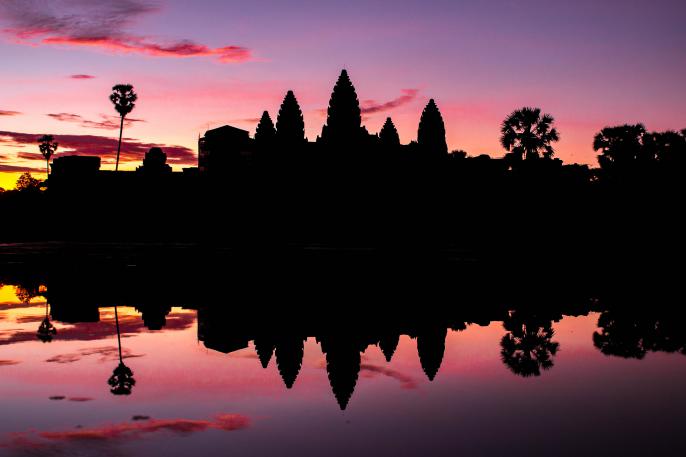 Atardecer en templos de Angkor