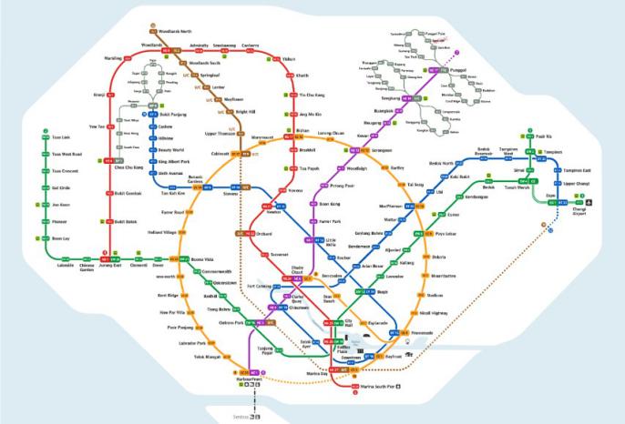 Mapa metro de Singapur